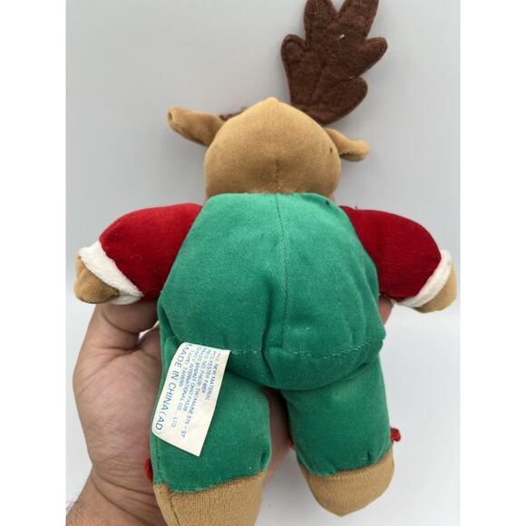 MTY International Vintage Reindeer Christmas Plush With Slippers - Picture 2 of 4